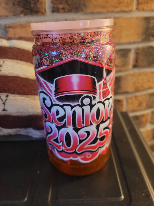Senior 16 oz acrylic snow globe cup