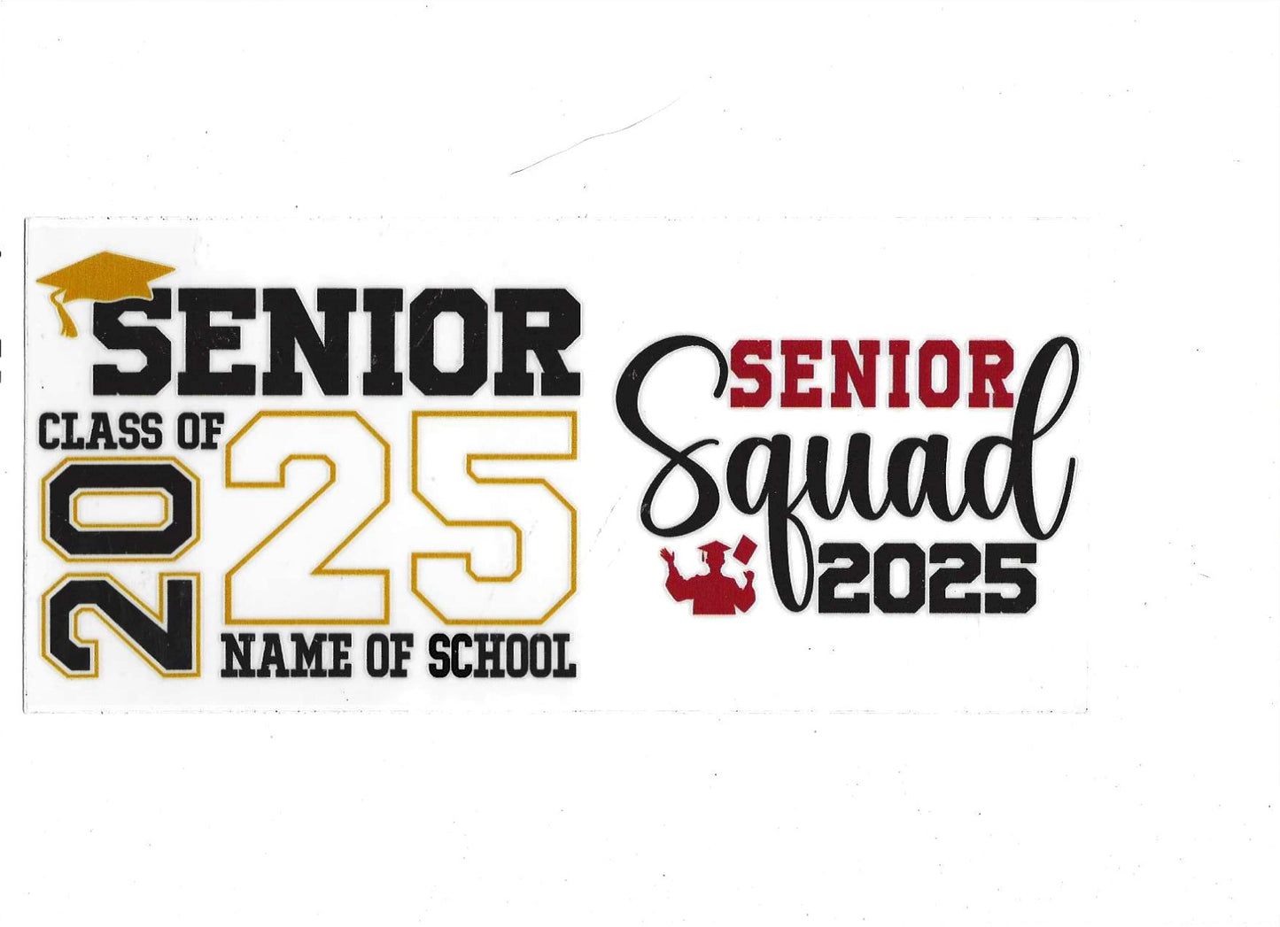 Acrylic 16 oz snow globe tumbler clear black gold red words glitter to match